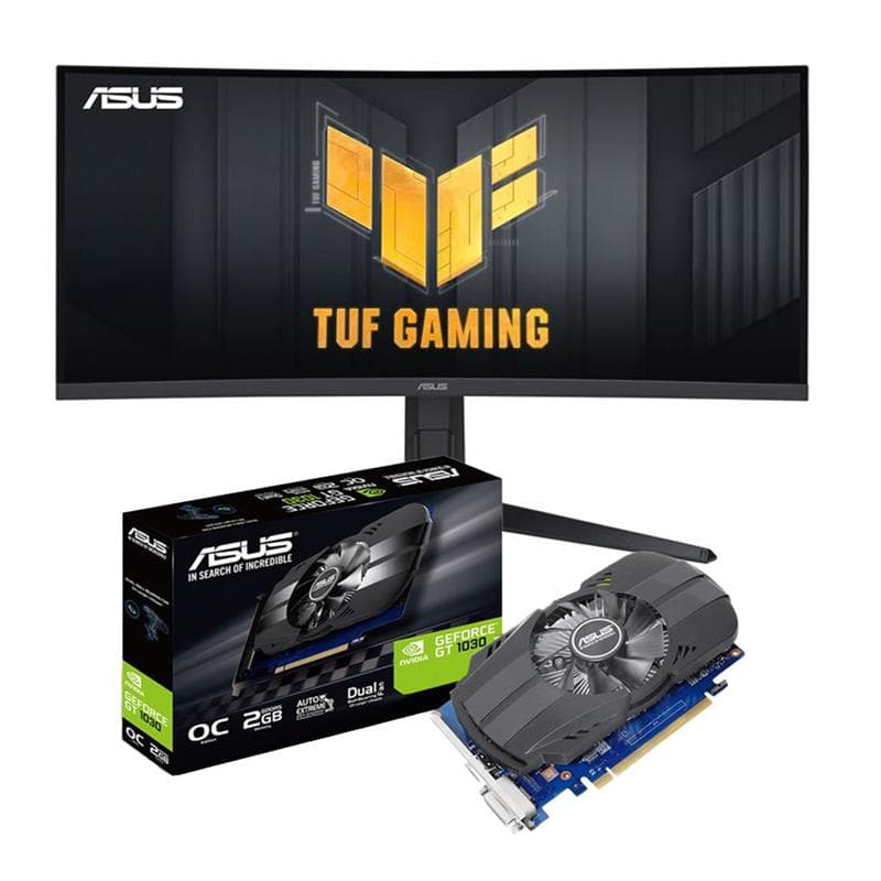 Combo ASUS Phoenix GeForce® GT 1030 OC Edition 2GB + Monitor Curvo ASUS TUF · Asus · Curvo
