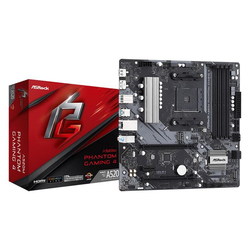Motherboard ASRock A520M Phantom Gaming 4 AMD Socket AM4 DDR4 · AsRock