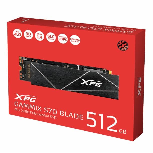 HD SSD 512GB ADATA XPG GAMMIX S70 BLADE M.2 NVME GEN4 7400MB/S 2280