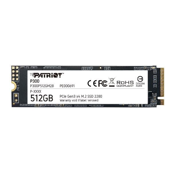 HD SSD 512GB PATRIOT P300 M.2 NVME GEN3 2100MB/S 2280