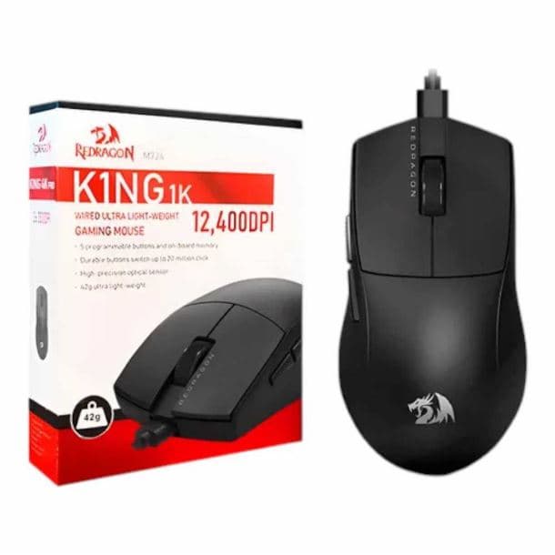 MOUSE REDRAGON K1NG M724 NEGRO 1K