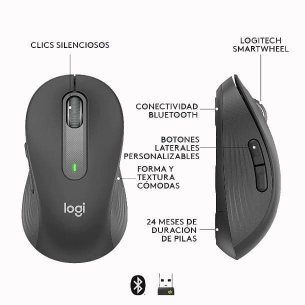 MOUSE WIRELESS LOGITECH M650 GRAPHITE 910-006250