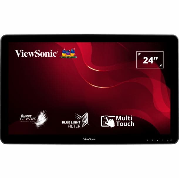 MONITOR TACTIL 24" VIEWSONIC TD2430 TOUCHSCREEN 10 PUNTOS DE CONTACTO FHD HDMI DP VGA