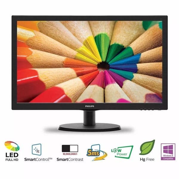 MONITOR 19" PHILIPS 193V5LHSB2/55/77 LED HD 60HZ VGA HDMI