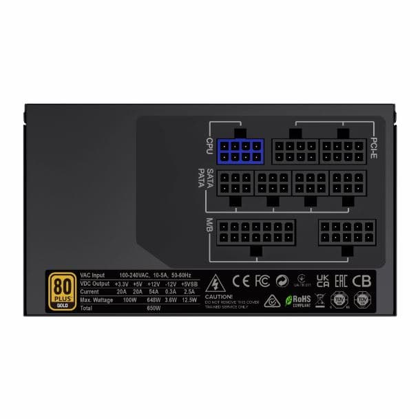 FUENTE 650W GAMEMAX GX-650 MODULAR 80 PLUS GOLD