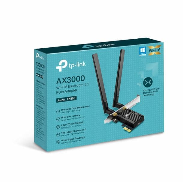 PLACA DE RED PCIE TP-LINK ARCHER TX55E AX3000 WIFI 6 + Bluetooth BT