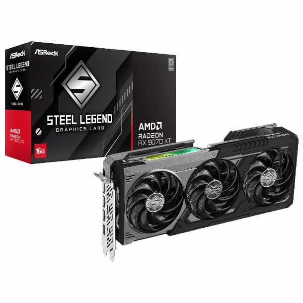 PLACA DE VIDEO RADEON RX 9070 XT 16GB ASROCK STEEL LEGEND DARK