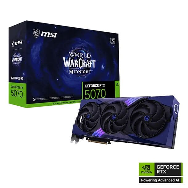 PLACA DE VIDEO GeForce RTX 5070 12GB MSI WORLD OF WARCRAFT MIDNIGHT LIGHT EDITION
