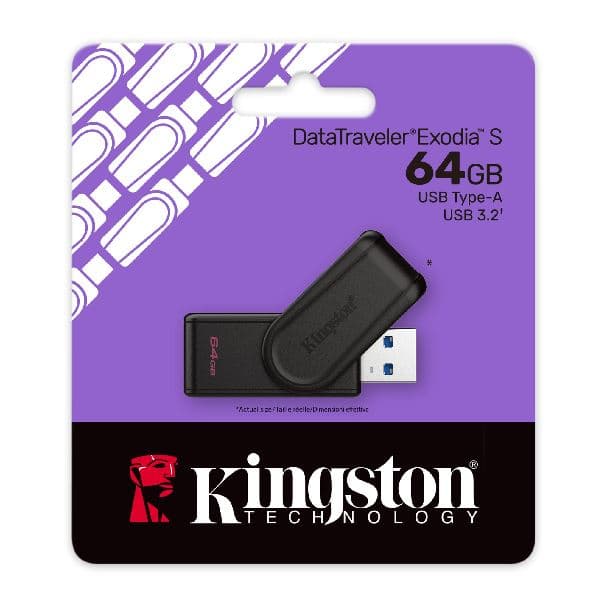PENDRIVE 64GB KINGSTON EXODIA S USB 3.2 GEN1 NEGRO