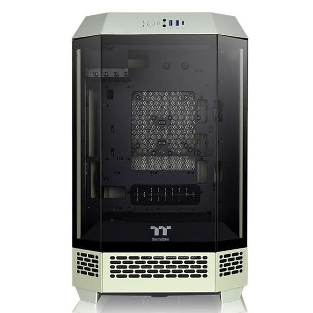GABINETE THERMALTAKE THE TOWER 300 TG 2FAN MATCHA GREEN