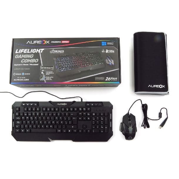 COMBO TECLADO+MOUSE+MOUSEPAD AUREOX LIFELIGHT GAMING GC1000