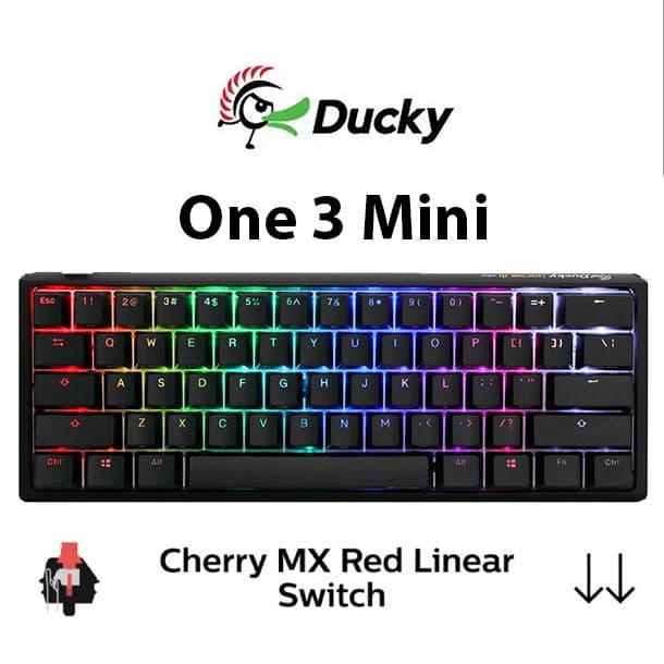 TECLADO MECANICO DUCKY ONE 3 MINI RGB HOTSWAP CHERRY MX RED