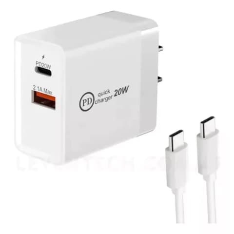 Cargador Celular Seisa Usb A Usb C 20w Carga Rapida + Cable Usb C · SEISA