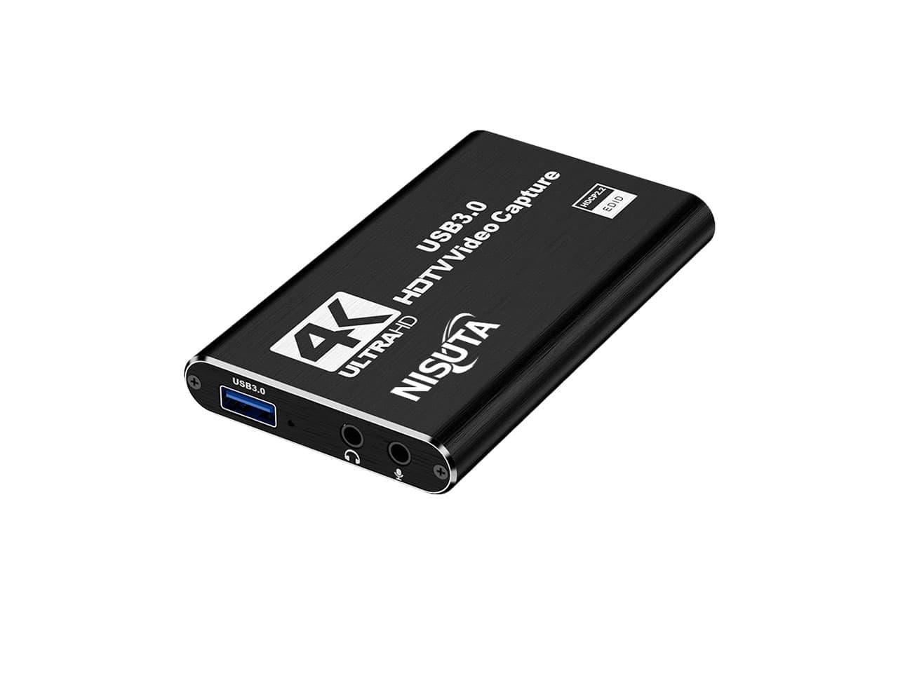 Capturadora HDMI USB 3.0 con loop, auricular y microfono · Nisuta · Con micrófono