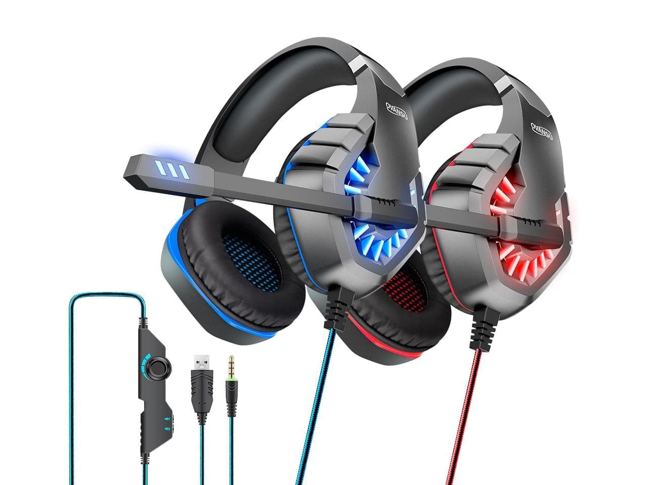 Auricular gaming PS4 tipo vincha con luz y micrófono · Nisuta
