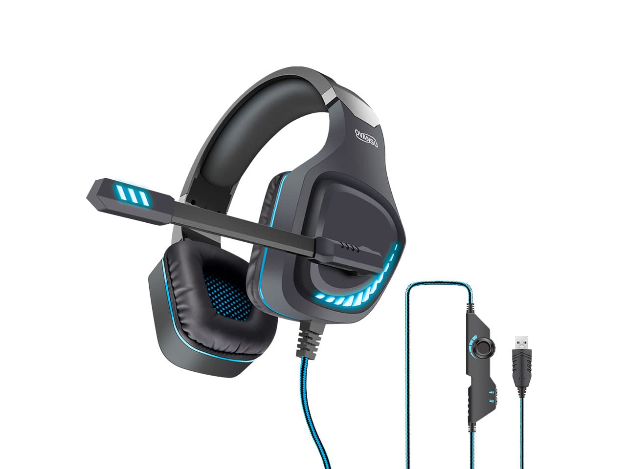 Auricular gaming 7.1 USB con software, micrófono y leds · Nisuta · Gamer