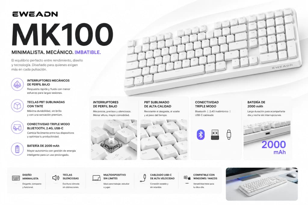 Teclados Eweadn Teclado MK100 · Eweadn
