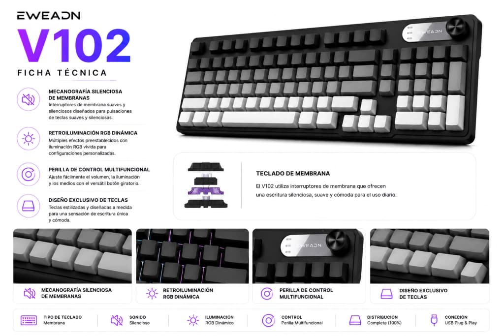 Teclados Eweadn Teclado V102 · Eweadn