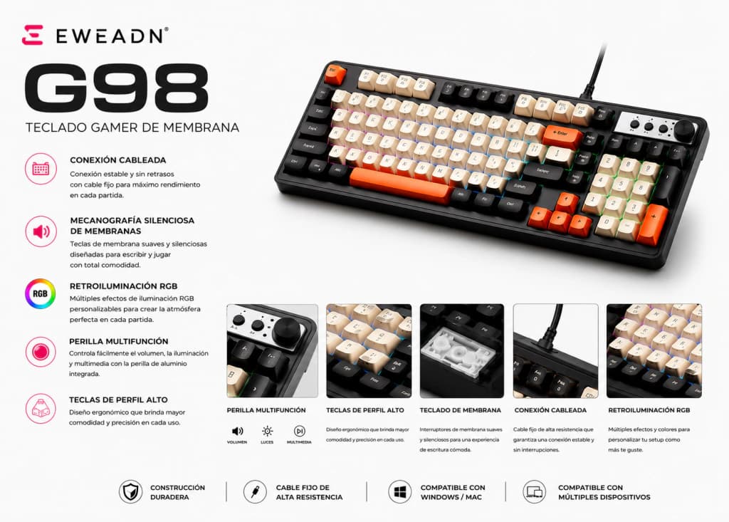 Teclados Eweadn Teclado G98 · Eweadn