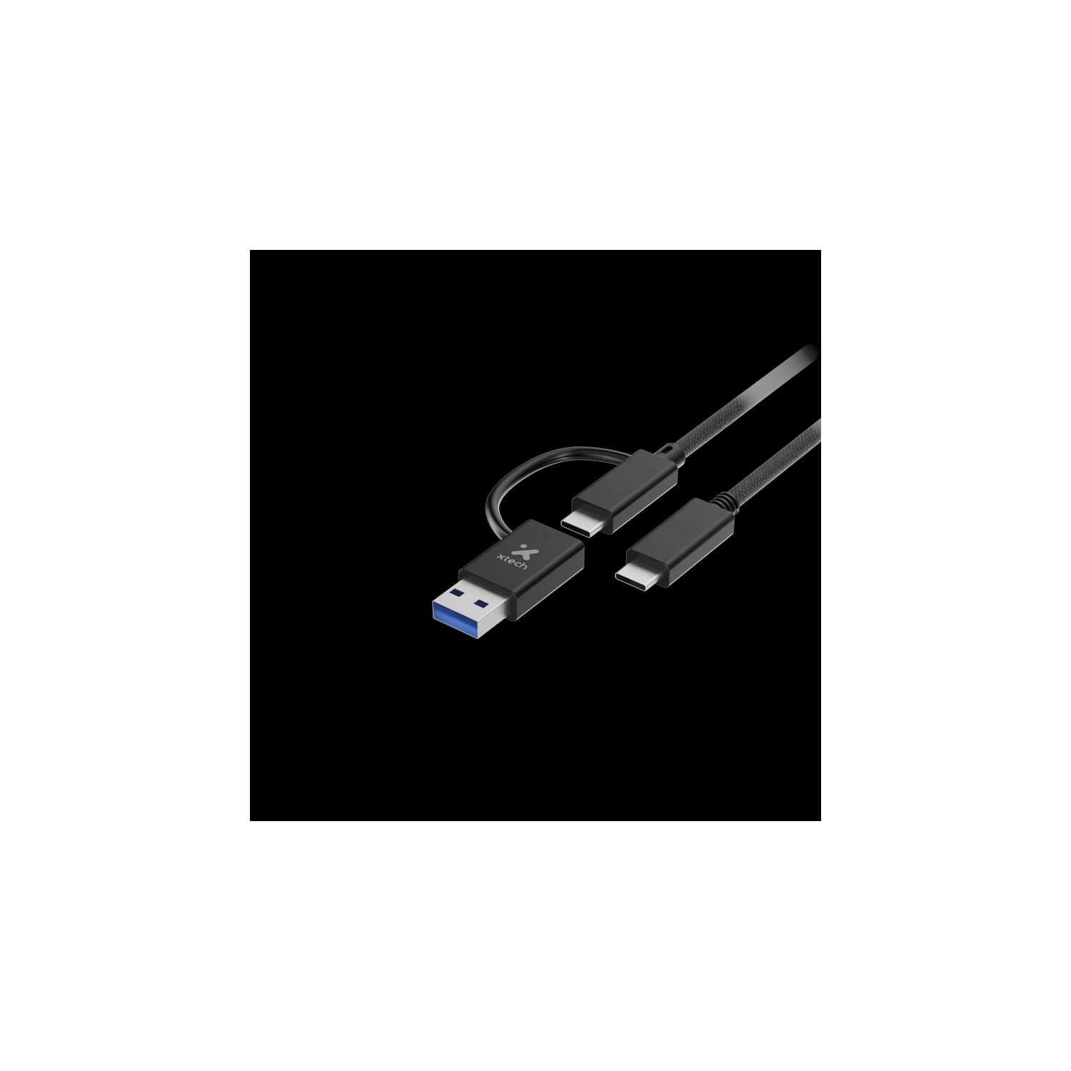 Adaptador Xtech, 2 en 1, usb-C a usb-C con Dongle · XTECH