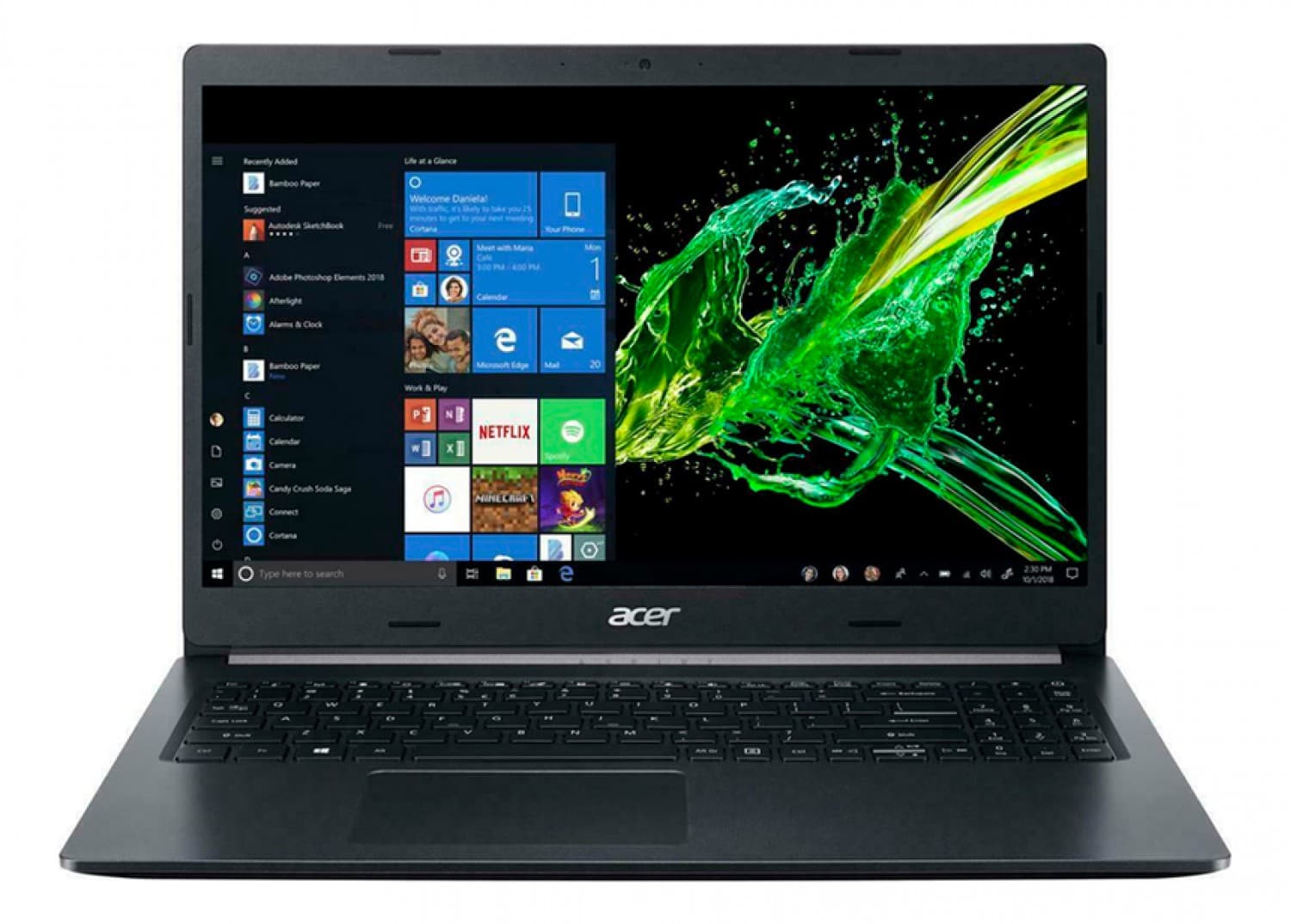 ACER NOTEBOOK ASPIRE 5 I5 10210U 8GB 256GB SSD 15.6 W10HSL64 BLACK IPS FHD SLIMBEZEL - Imagen 1