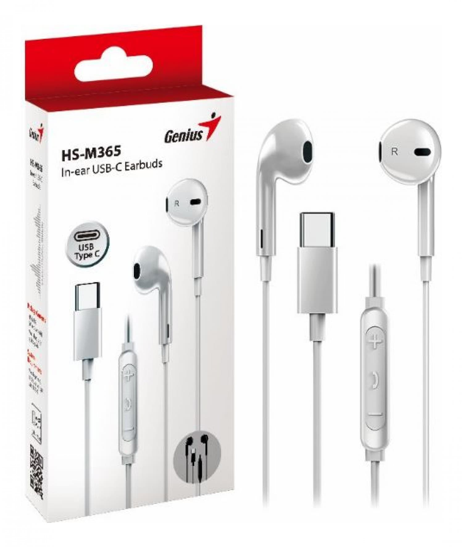 AURICULAR GENIUS HS-M365 WHITE USB C - Imagen 1