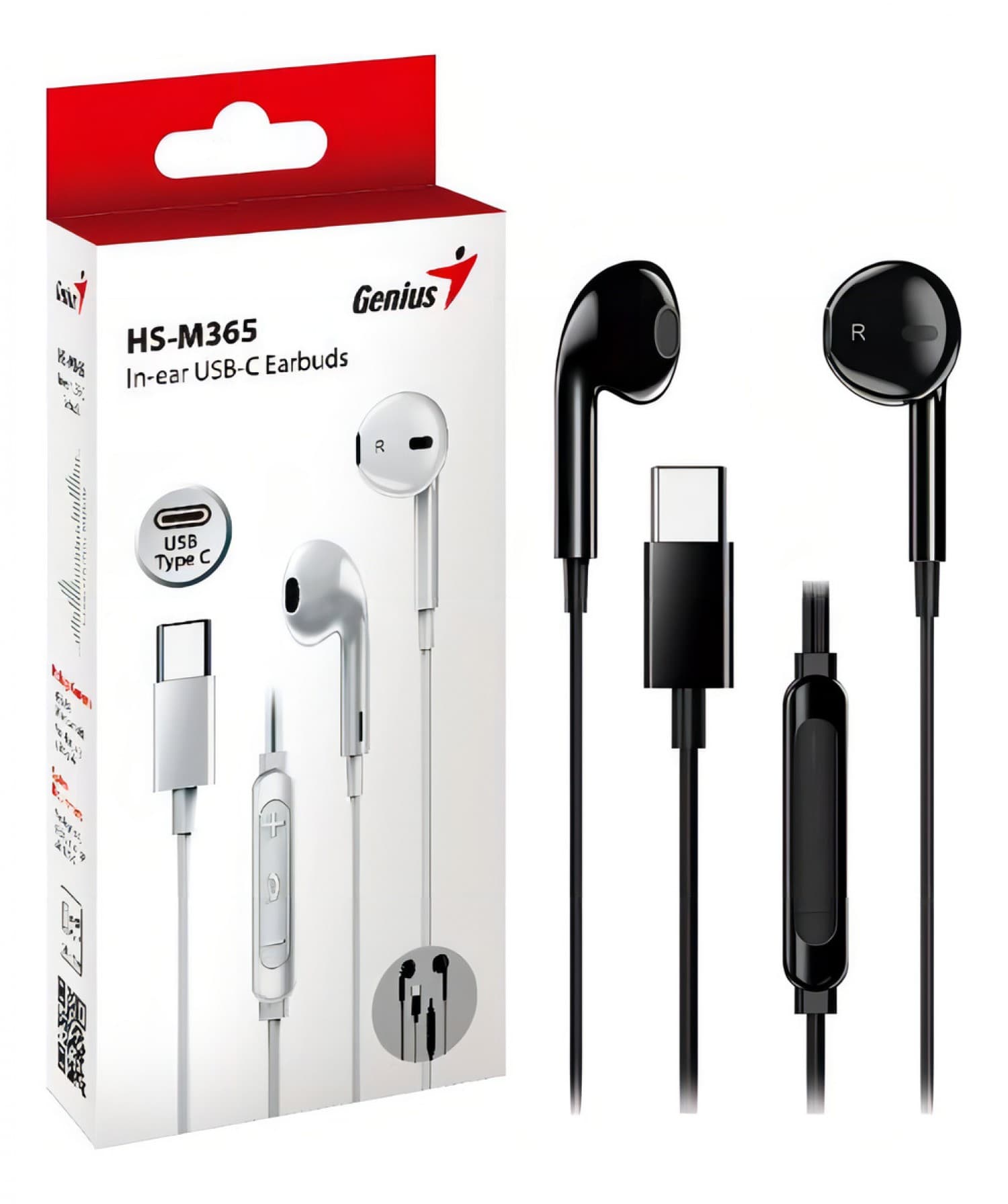 AURICULARES IN EAR USB-C GENIUS HS-M365 BLACK - Imagen 1