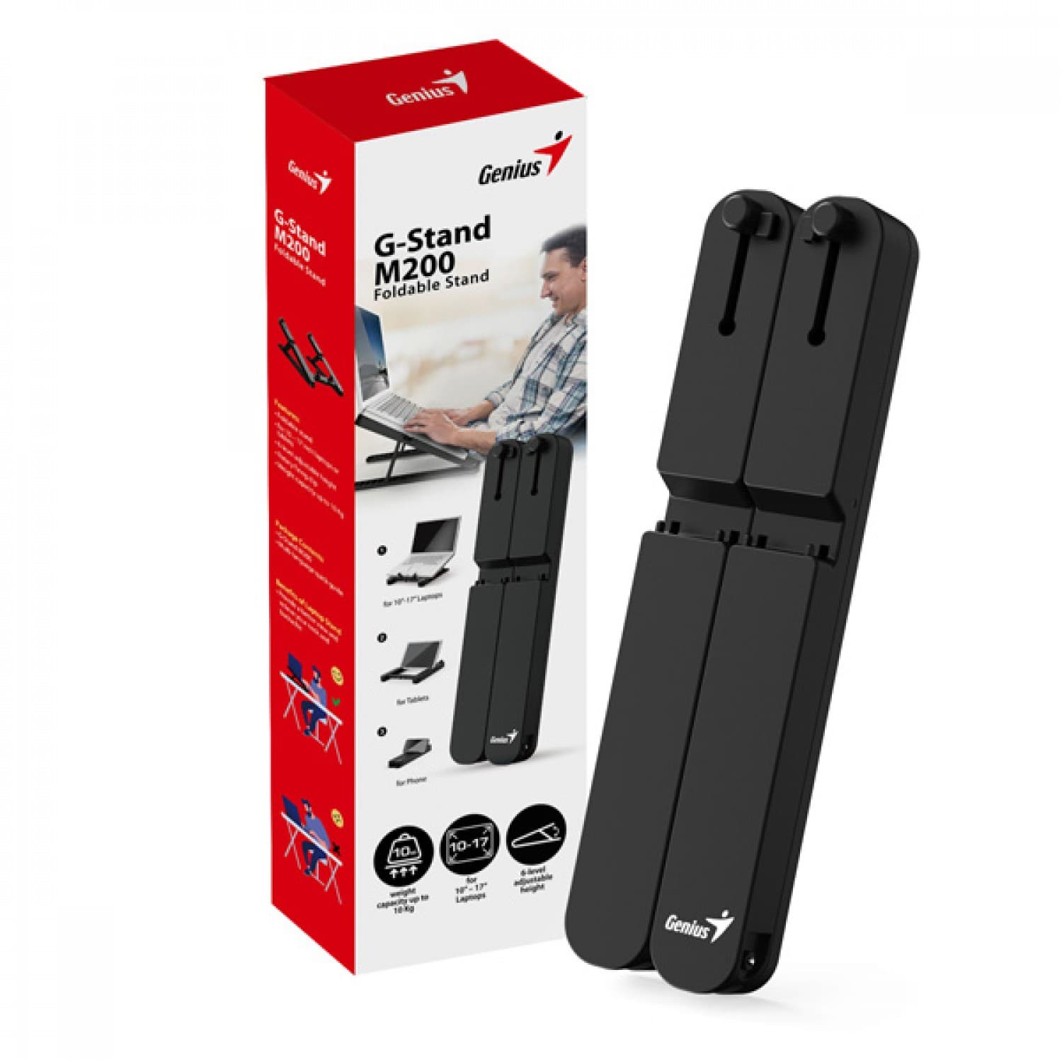 BASE NOTEBOOK GENIUS G-STAND M200 BLACK - Imagen 1