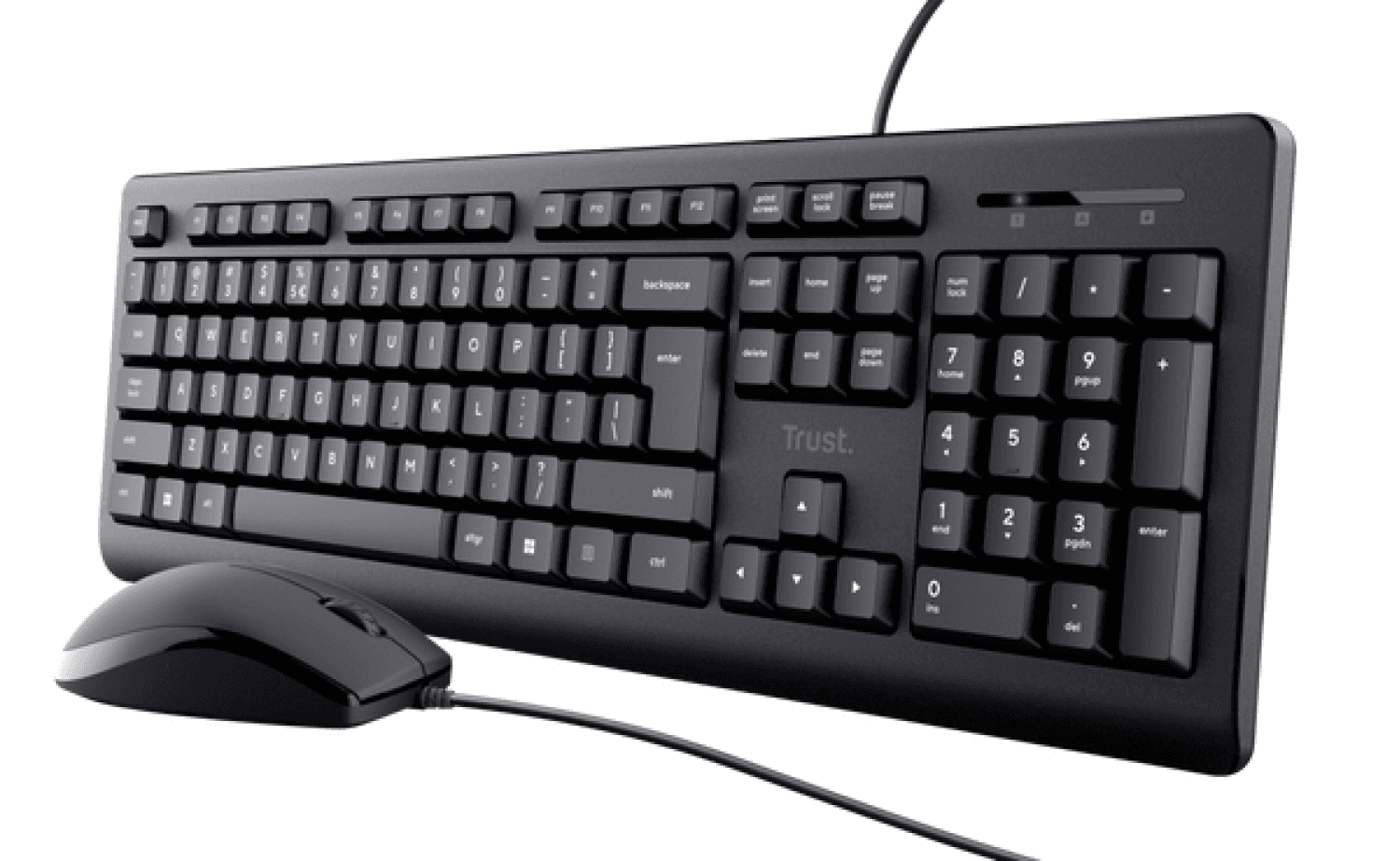 COMBO TECLADO + MOUSE TRUST PRIMO BLACK USB SILENCIOSO - Imagen 1