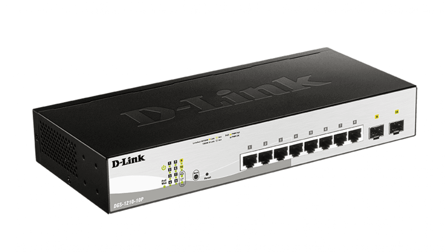 D-LINK SWITCH DGS-1210-10P 8-PORT GIGABIT 2-PORTS SFP POE - Imagen 1