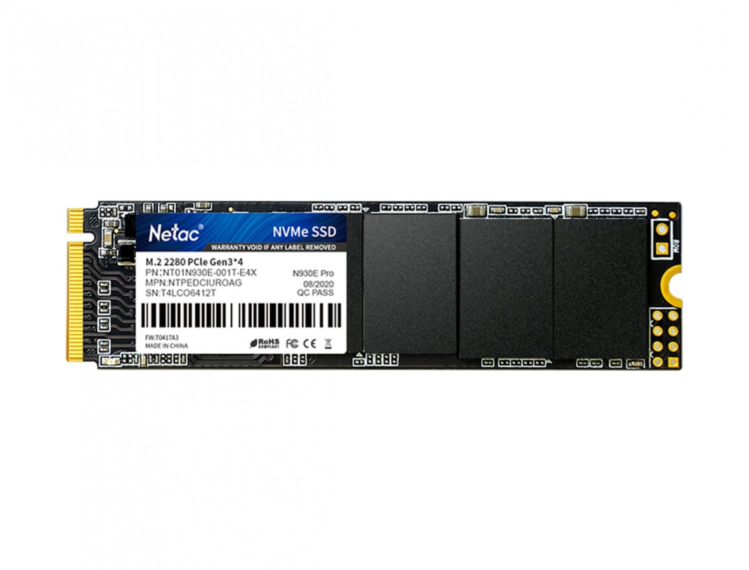DISCO SSD NETAC N930E PRO PCLE 3X4 M.2 2280 NVME 3D NAND 1 TB - Imagen 1