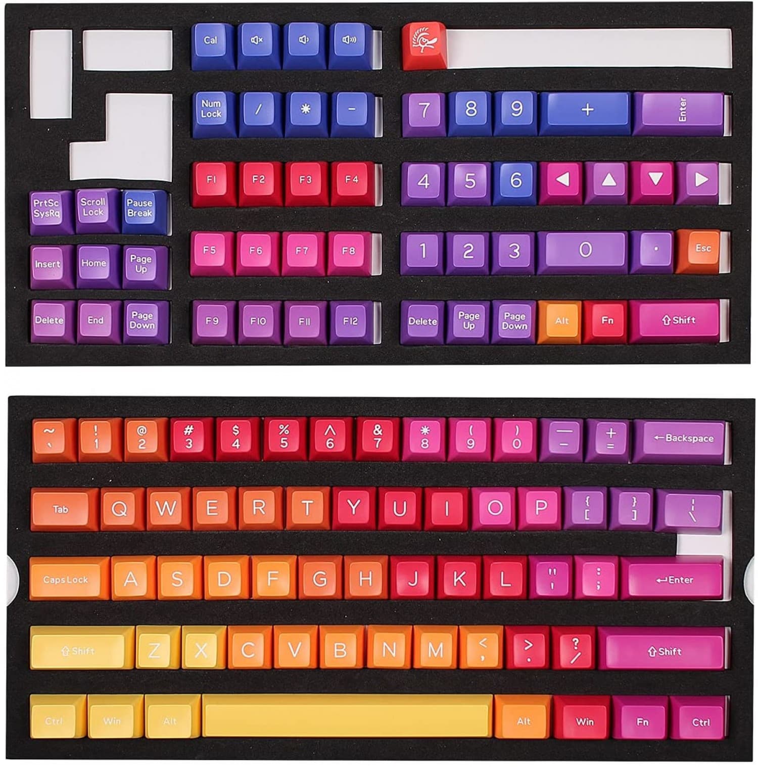 DUCKY KEYCAP SET AFTERGLOW SA US ABS SEAMLESS DOUBLE SHOT - Imagen 1