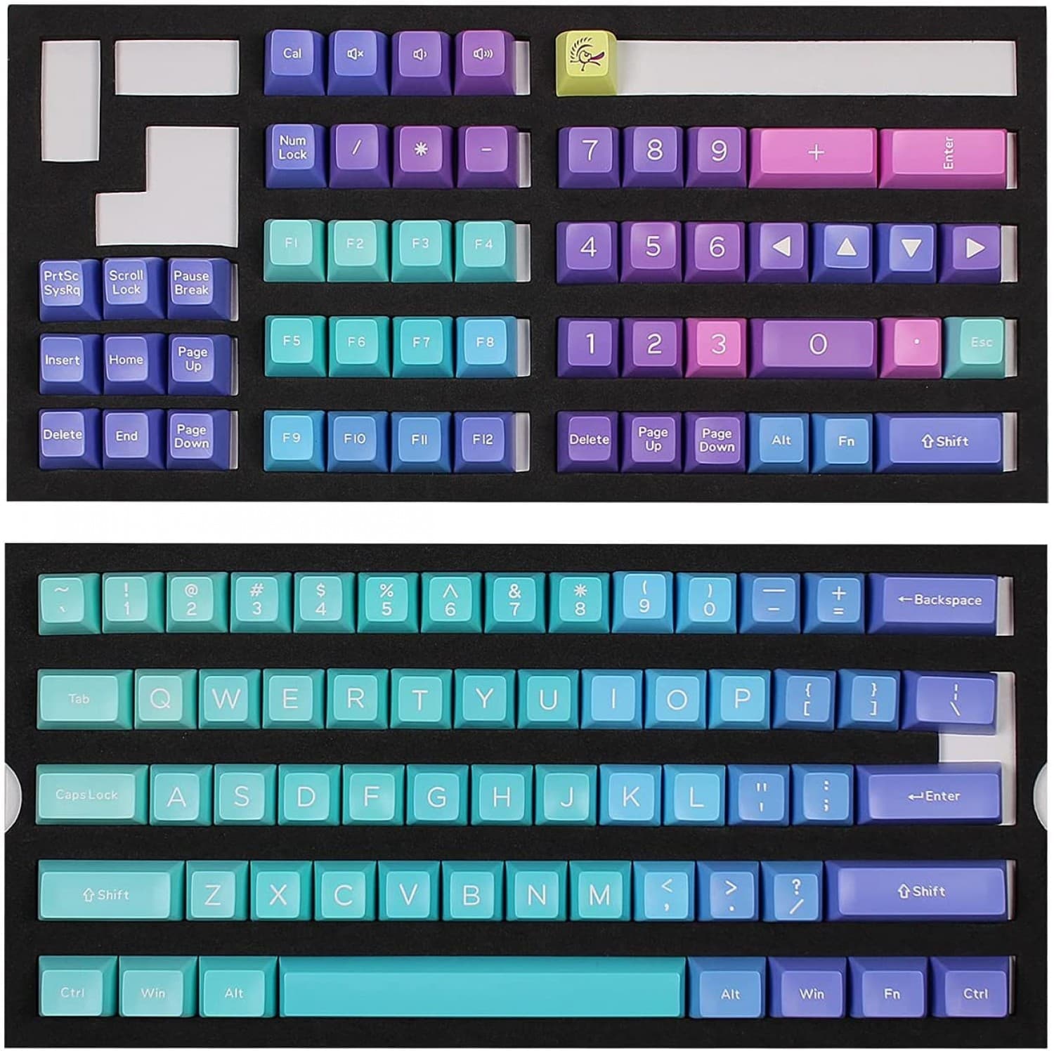 DUCKY KEYCAP SET AZURE SA US ABS SEAMLESS DOUBLE SHOT - Imagen 1