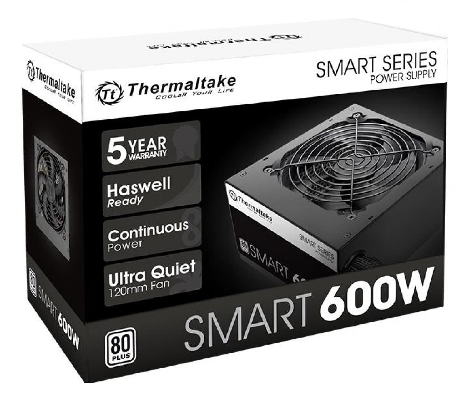 FUENTE THERMALTAKE SMART 600W 80 PLUS WHITE - Imagen 1