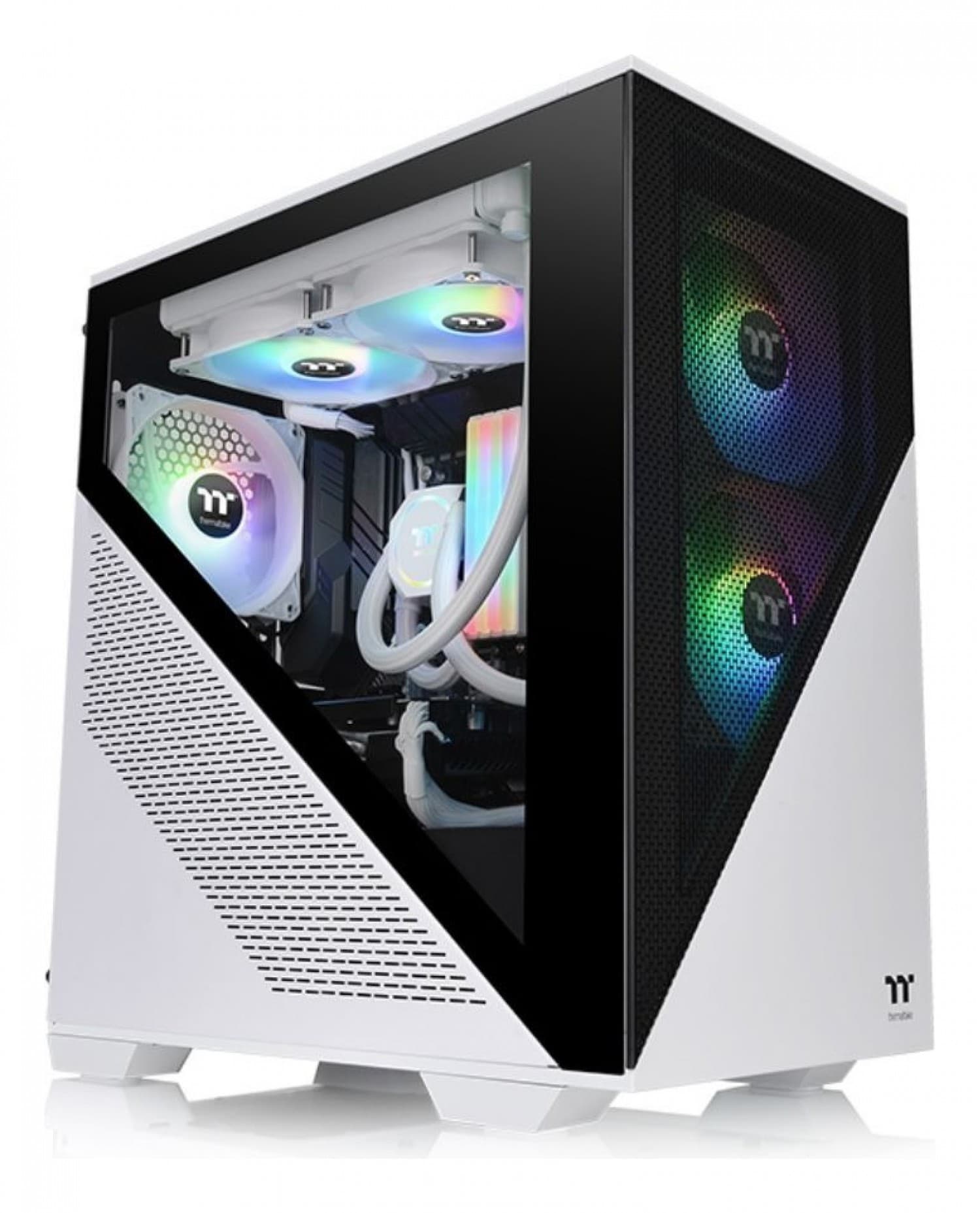 GABINETE GAMER THERMALTAKE DIVIDER 170 TG ARGB SNOW WHITE TEMP GLASS - Imagen 1