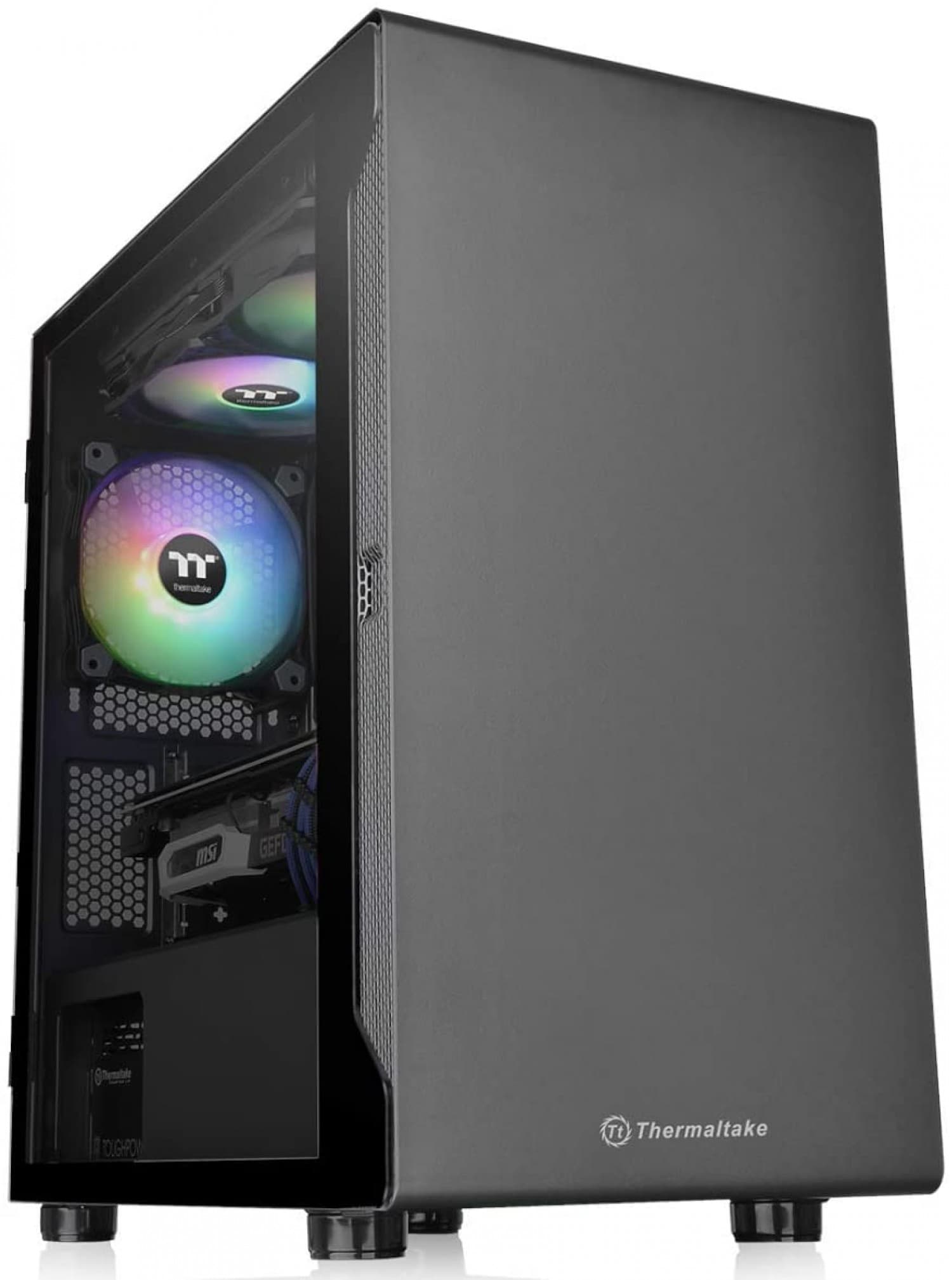 GABINETE THERMALTAKE S100 TG BLACK TEMPERED GLASS - Imagen 1