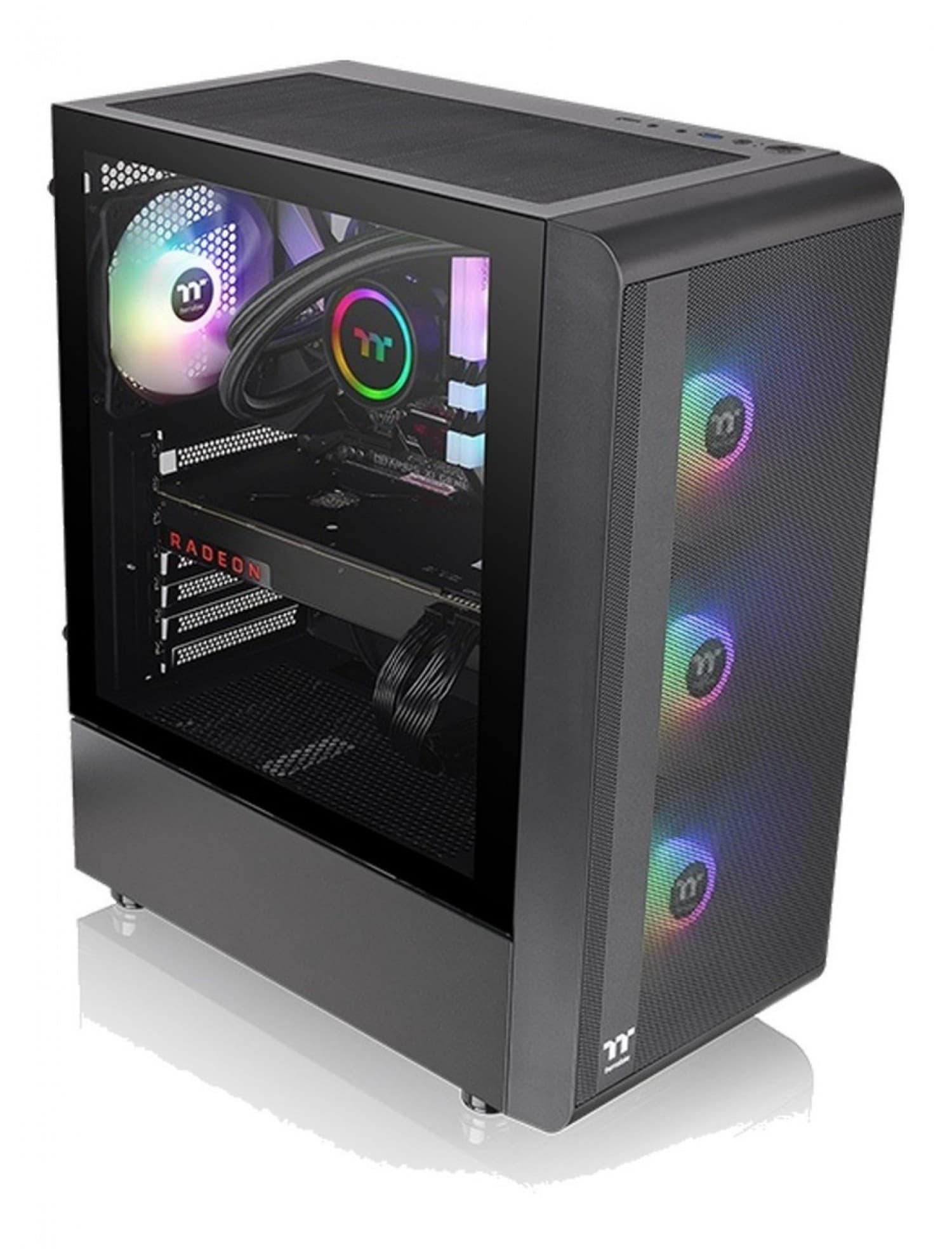 GABINETE THERMALTAKE S200 TG BLACK TEMPERED GLASS - Imagen 1