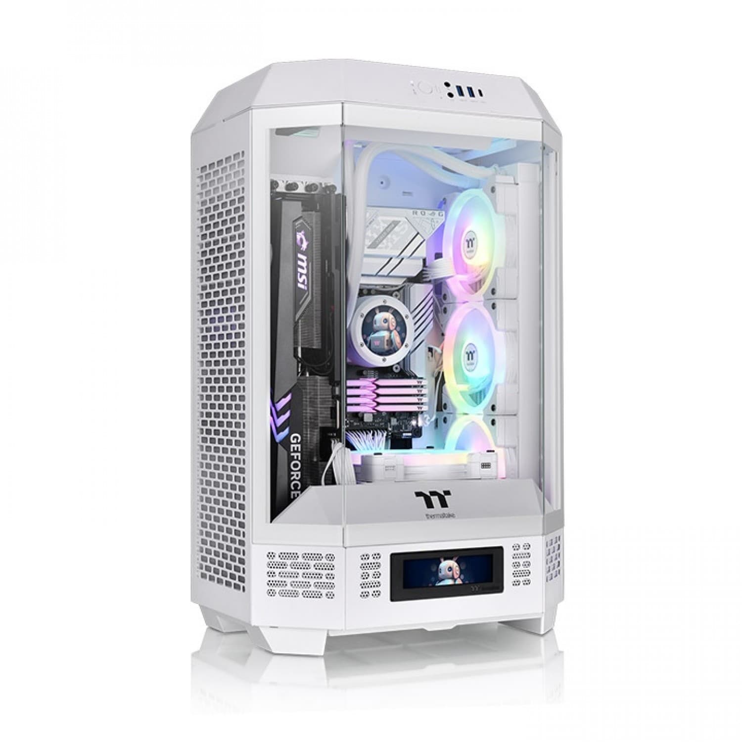 GABINETE THERMALTAKE THE TOWER 300 SNOW WHITE TEMPERED GLASS METAL PANEL - Imagen 1