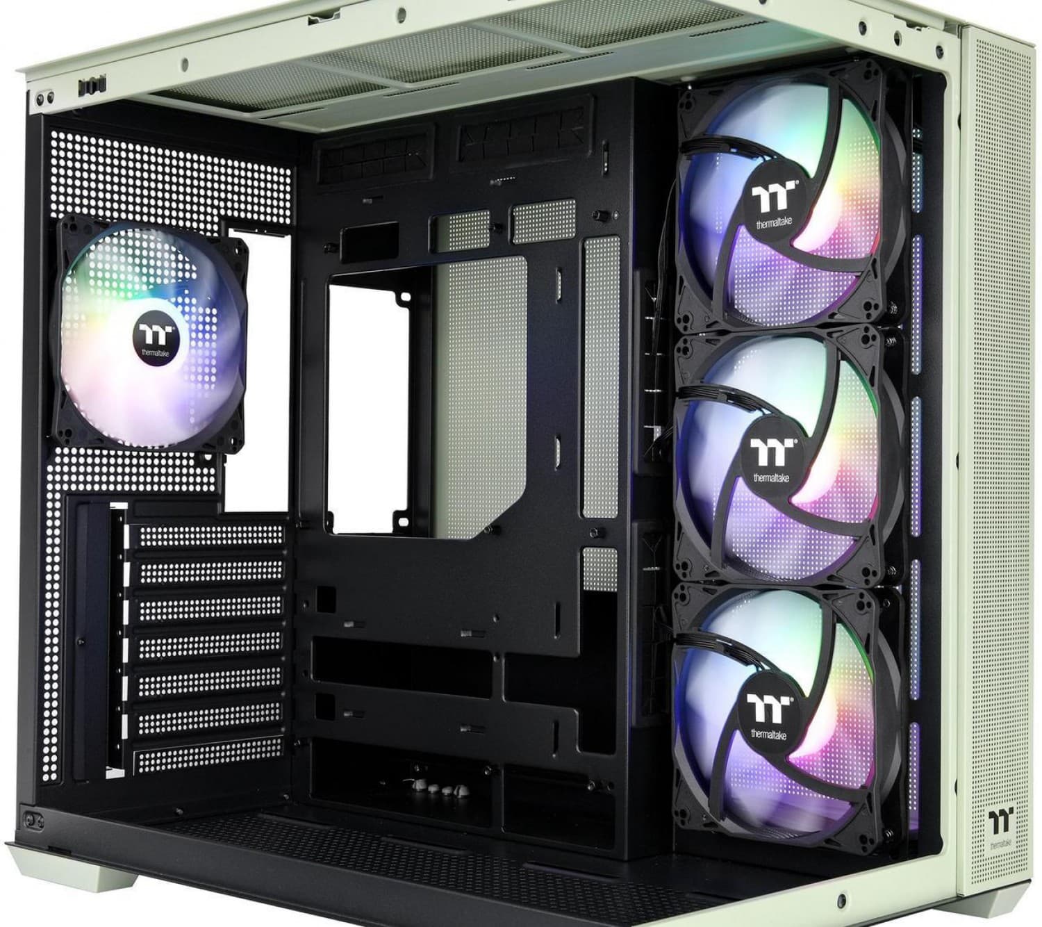 GABINETE THERMALTAKE VIEW 380 TG ARGB MATCHA GREEN TEMPERED GLASS - Imagen 1