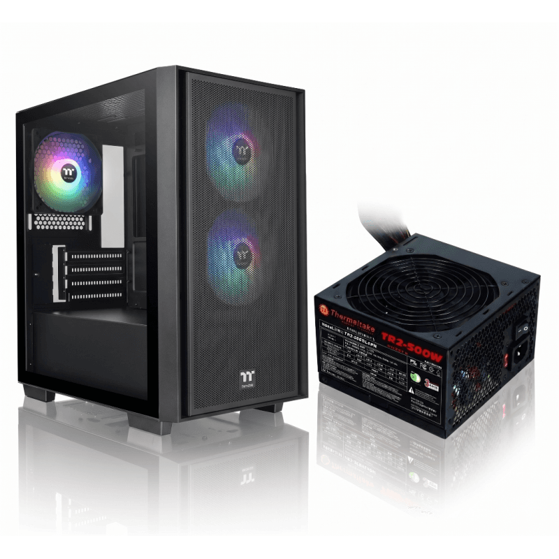 Gabinete c/fuente Thermaltake Versa H16 + TR2 500w · Thermaltake · Sin certificar