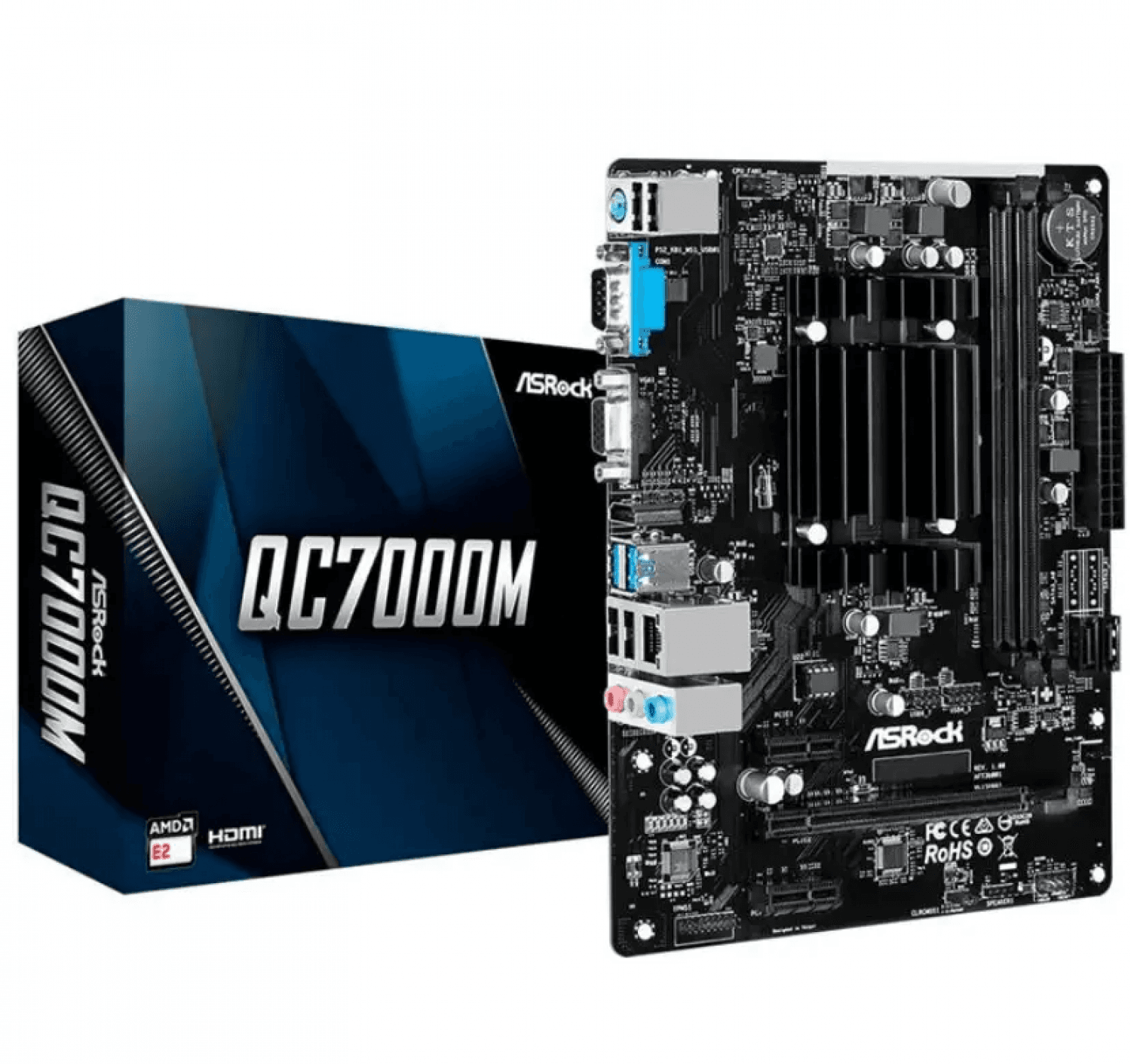 MOTHER ASROCK QC7000M CON CPU AMD QUAD CORE - Imagen 1