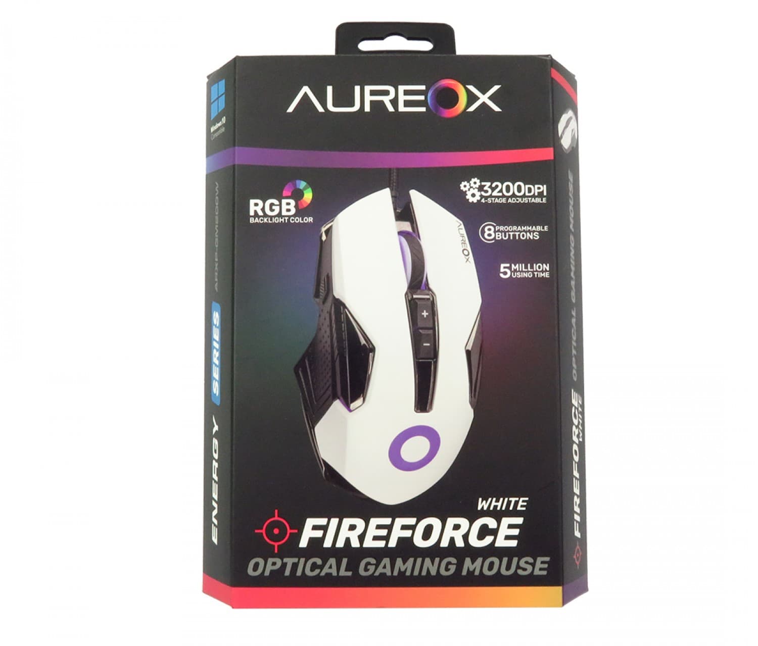MOUSE AUREOX FIREFORCE WHITE GAMING GM200W - Imagen 1