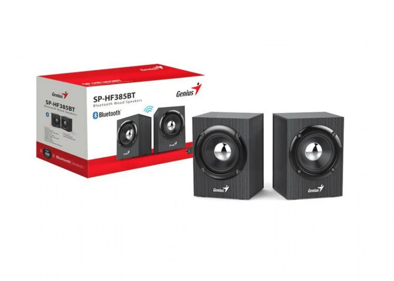 PARLANTE BLUETOOTH GENIUS SP-HF385BT MADERA BLACK/GRAY - Imagen 1