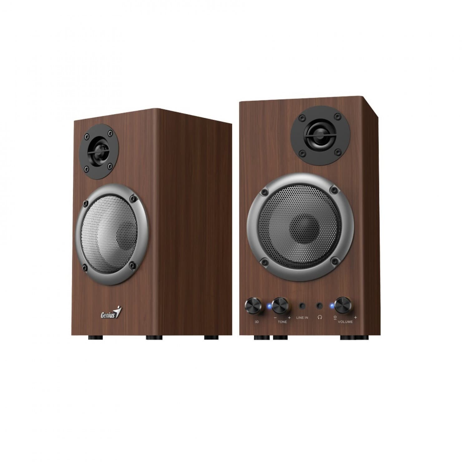 PARLANTE GENIUS SP-HF500B WOOD 2.0CH USB-C - Imagen 1