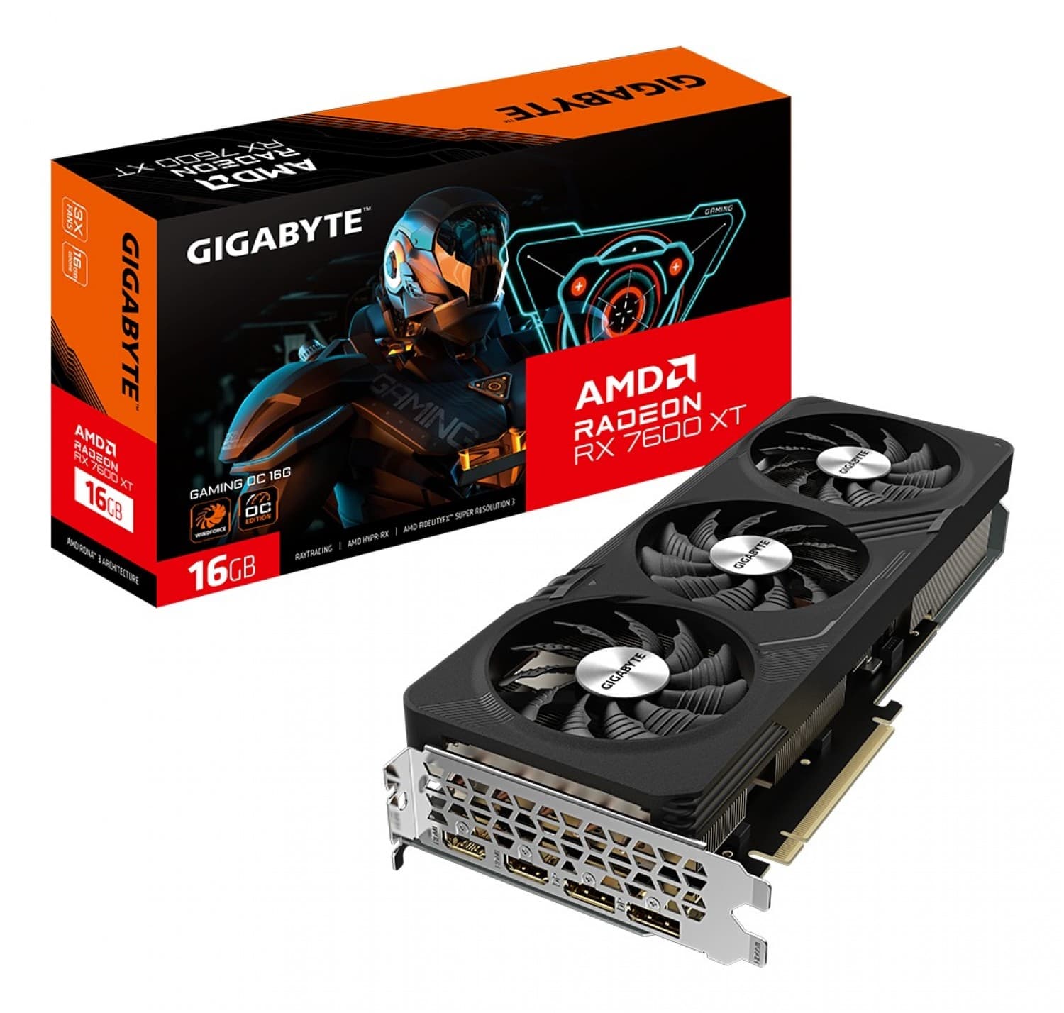 PLACA DE VIDEO GIGABYTE RADEON RX 7600XT GAMING OC 16GB - Imagen 1