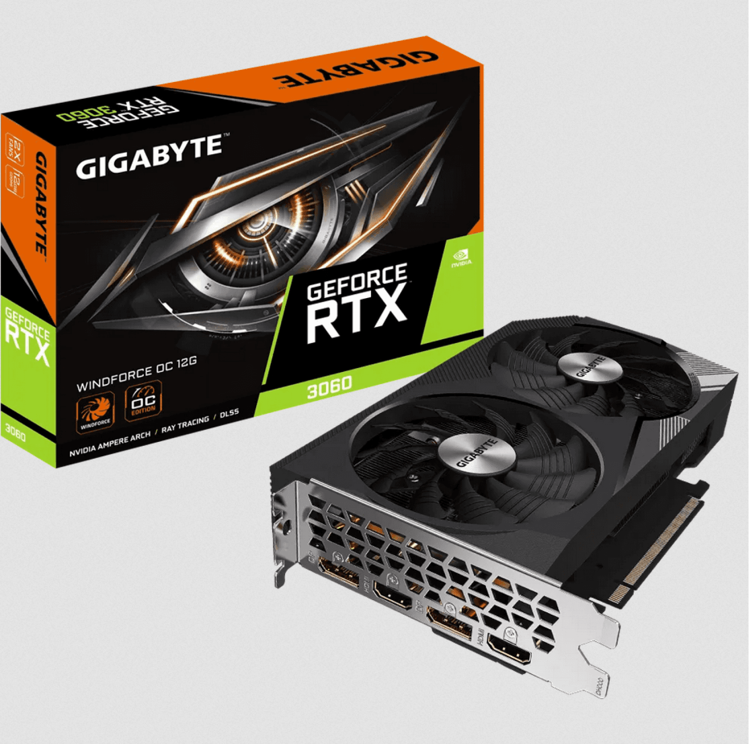 PLACA DE VIDEO GIGABYTE RTX 3060 WINDFORCE OC 12GB - Imagen 1