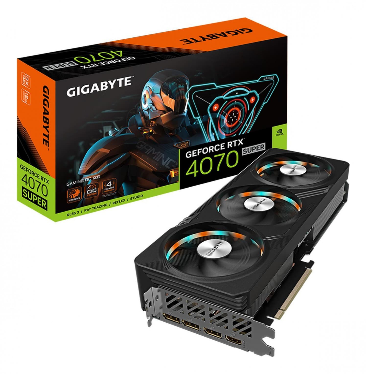 PLACA DE VIDEO GIGABYTE RTX 4070 SUPER EAGLE OC ICE 12GB (WHITE) - Imagen 1