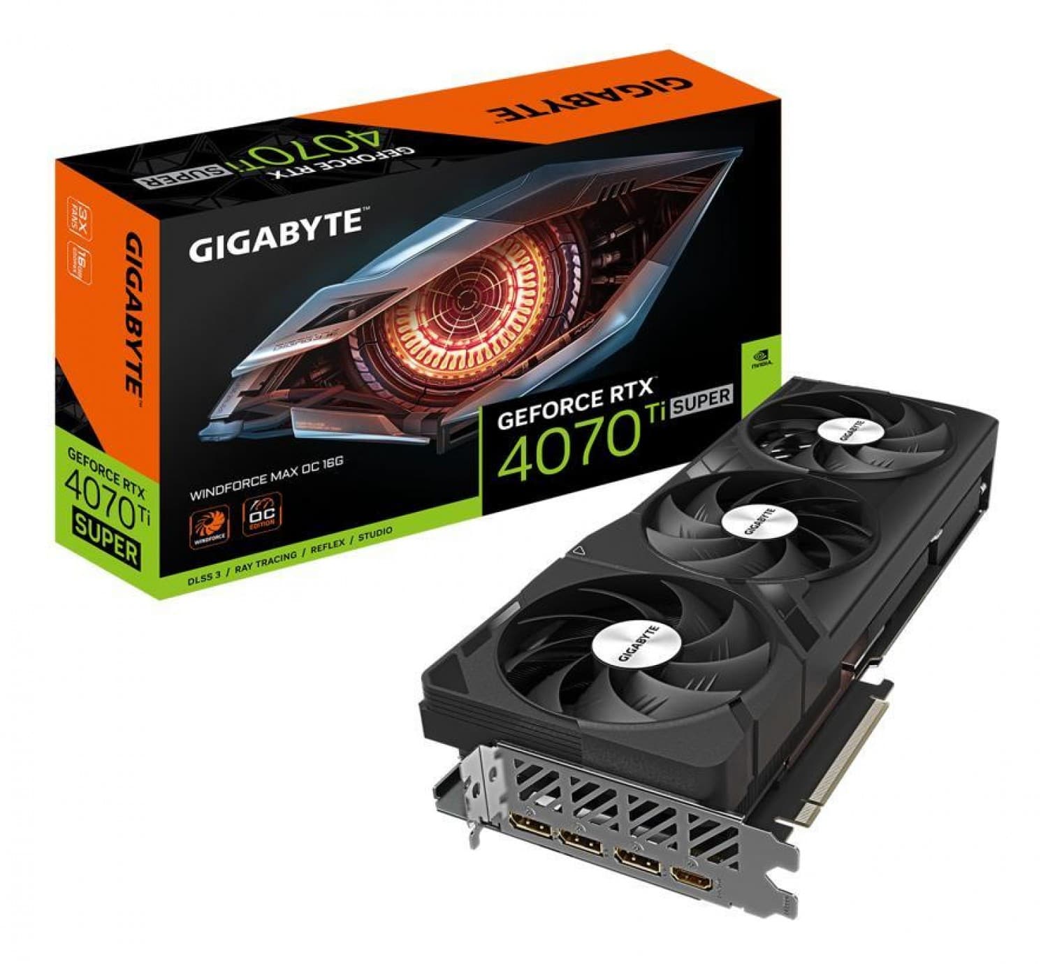PLACA DE VIDEO GIGABYTE RTX 4070TI SUPER WINDFORCE MAX OC16GB - Imagen 1