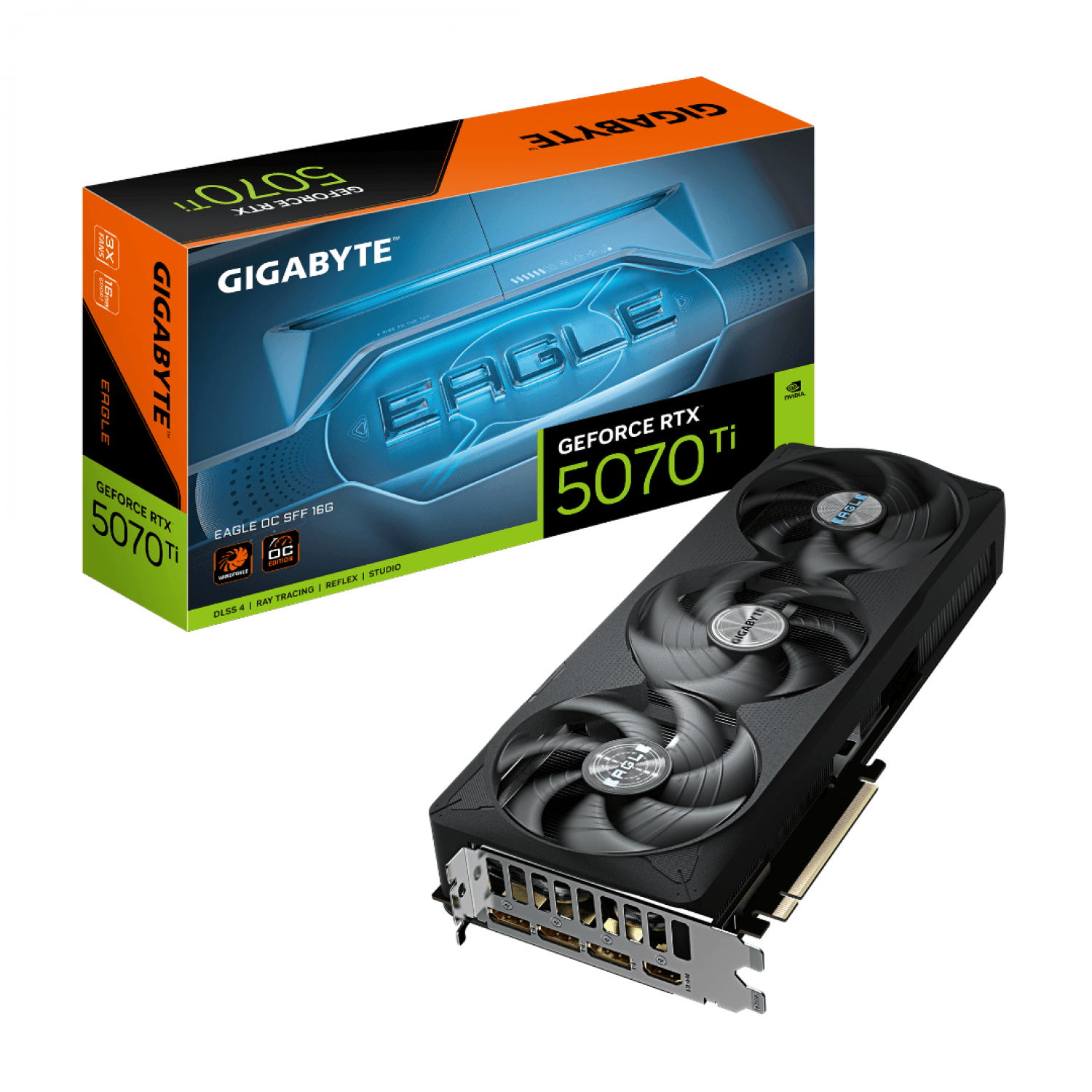PLACA DE VIDEO GIGABYTE RTX 5070TI EAGLE OC ICE 16GB - Imagen 1