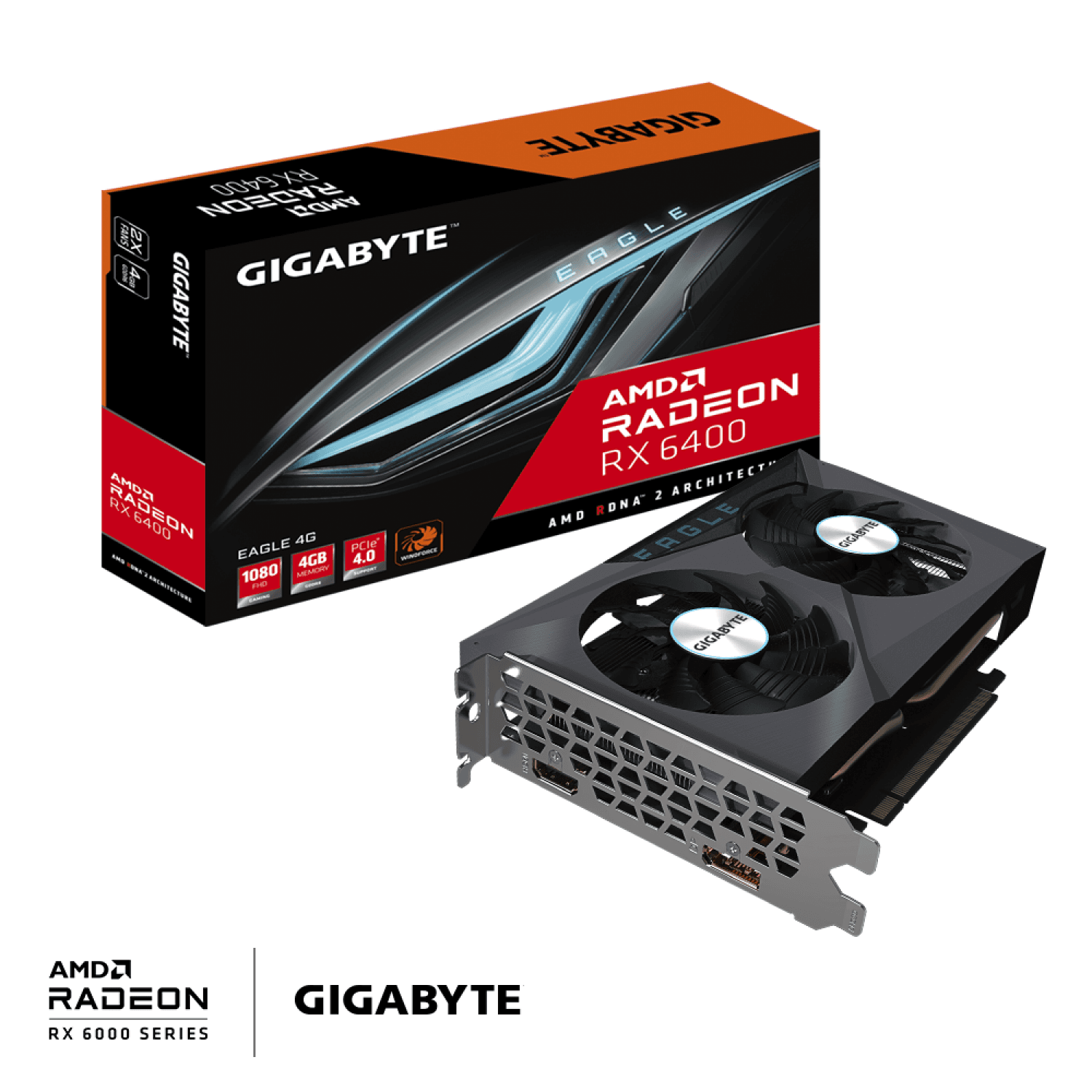 PLACA DE VIDEO GIGABYTE RX 6400 EAGLE 4GB - Imagen 1